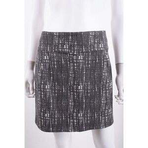 J Crew Womens Straight Pencil Skirt Mini Sz 8 Gray White Printed Cotton